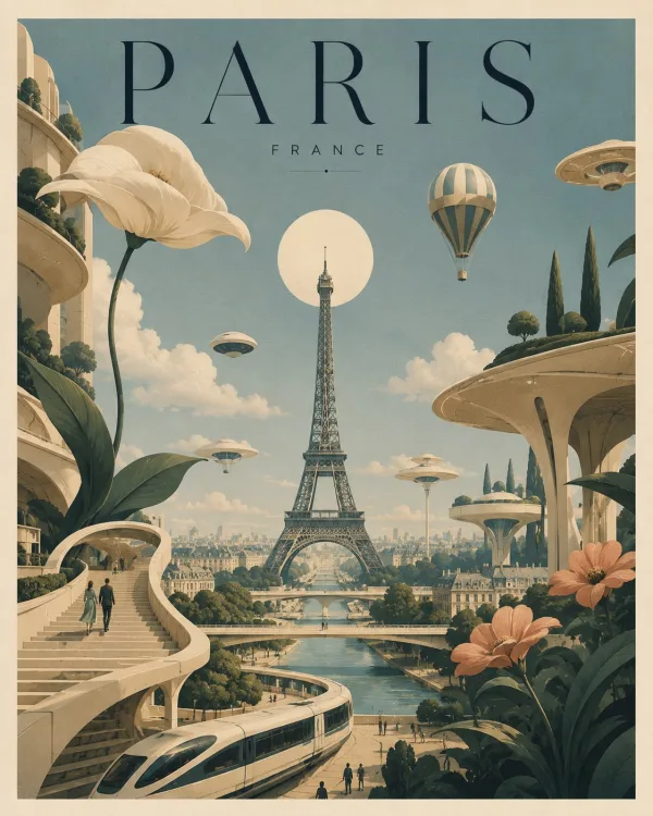 Dreamlike Future City — Concept Art example created with AI