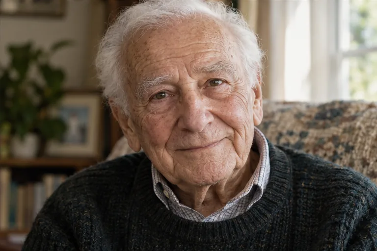 Illustrative portrait of a man around age 90
