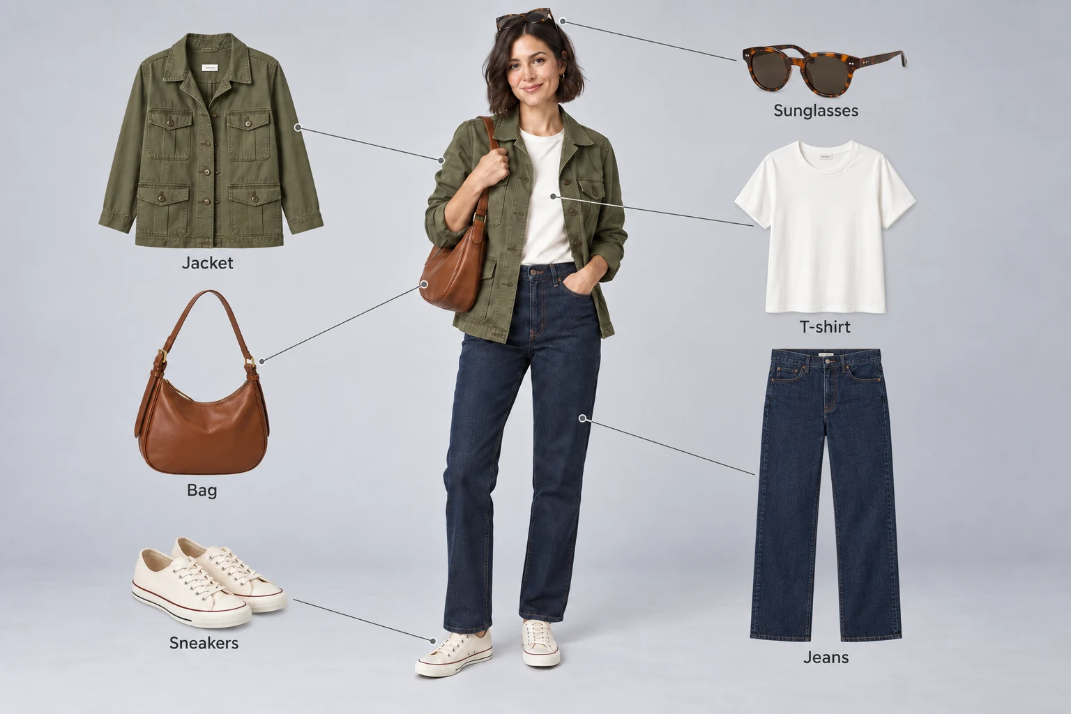 Illustrative outfit breakdown result